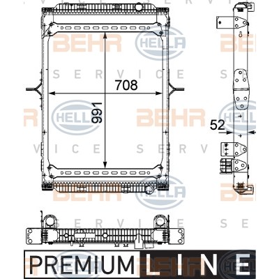 Слика на Воден радиатор (ладник) HELLA BEHR  SERVICE  PREMIUM LINE 8MK 376 745-151