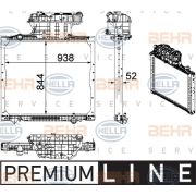 Слика 1 $на Воден радиатор (ладник) HELLA BEHR  SERVICE  PREMIUM LINE 8MK 376 756-011