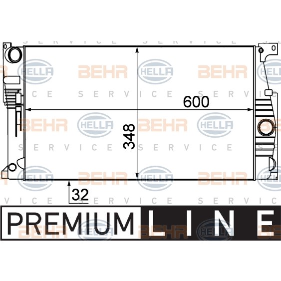 Слика на Воден радиатор (ладник) HELLA BEHR  SERVICE  PREMIUM LINE 8MK 376 791-771 за BMW 1 F21 116 d - 116 коњи дизел