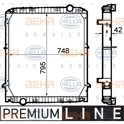 Слика на Воден радиатор (ладник) HELLA BEHR  SERVICE  PREMIUM LINE 8MK 376 792-111