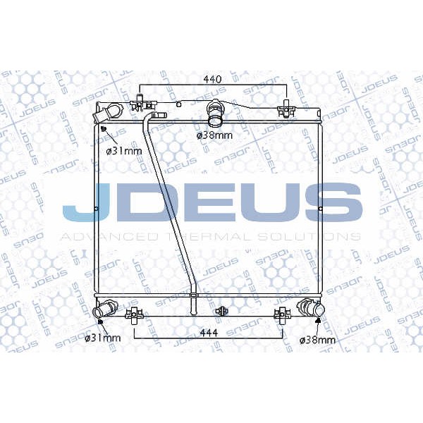 Слика на Воден радиатор (ладник) JDEUS 028M83 за Toyota HiAce 5 Box 2.5 D-4D - 95 коњи дизел