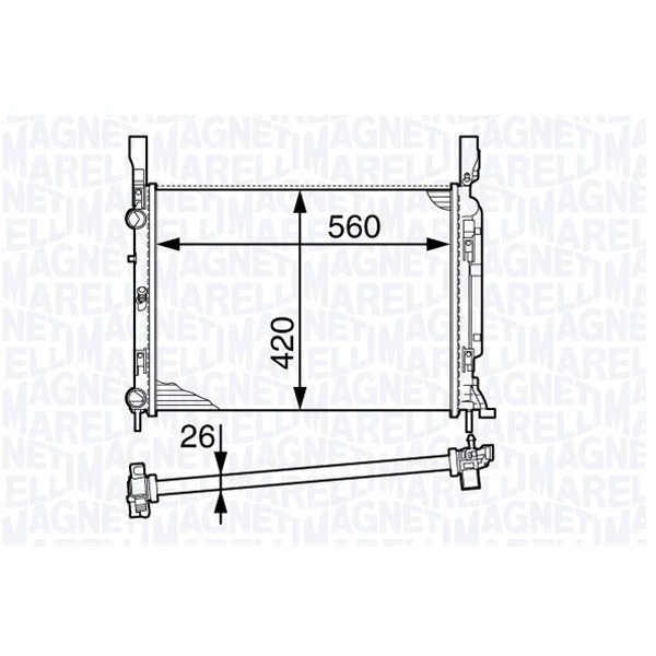 Слика на Воден радиатор (ладник) MAGNETI MARELLI 350213142600 за Renault Kangoo Express (FW0-1) 1.6 - 87 коњи бензин