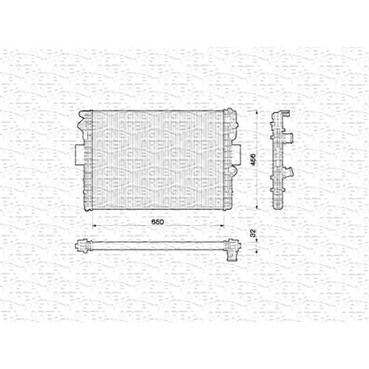 Слика на Воден радиатор (ладник) MAGNETI MARELLI 350213170000 за камион Iveco Daily 2 Bus Box 29 L 11 V - 106 коњи дизел