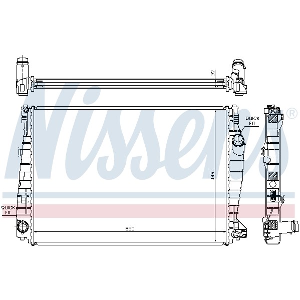 Слика на Воден радиатор (ладник) NISSENS 60061 за Alfa Romeo 159 Sportwagon 2.4 JTDM Q4 - 210 коњи дизел