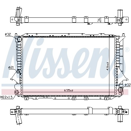 Слика на Воден радиатор (ладник) NISSENS 60458 за Audi 100 Avant (4A, C4) 2.8 E quattro - 174 коњи бензин