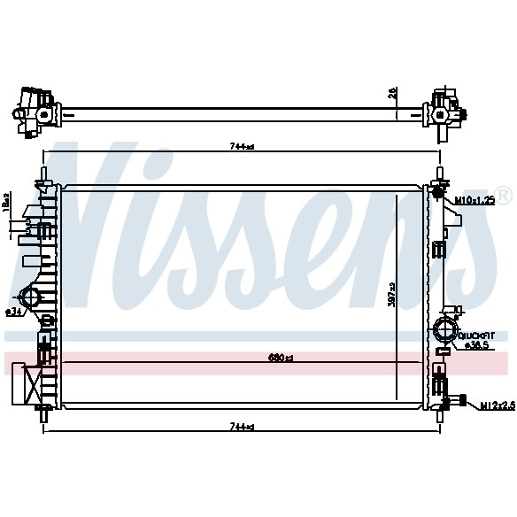 Слика на Воден радиатор (ладник) NISSENS 606047 за Opel Insignia Sports Tourer 1.6 CDTi (35) - 136 коњи дизел
