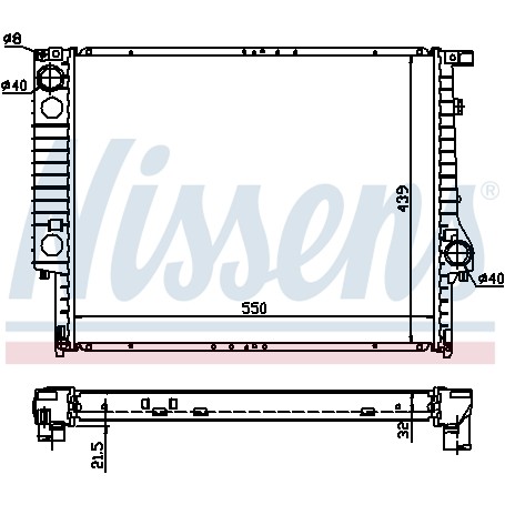 Слика на Воден радиатор (ладник) NISSENS 60619A за BMW 5 Sedan E34 530 i V8 - 218 коњи бензин
