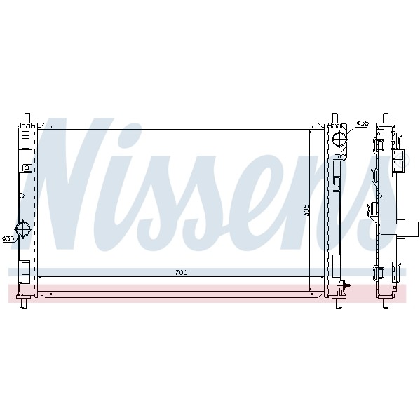 Слика на Воден радиатор (ладник) NISSENS 61019 за CHRYSLER SEBRING Sedan 2.7 VVT - 192 коњи бензин