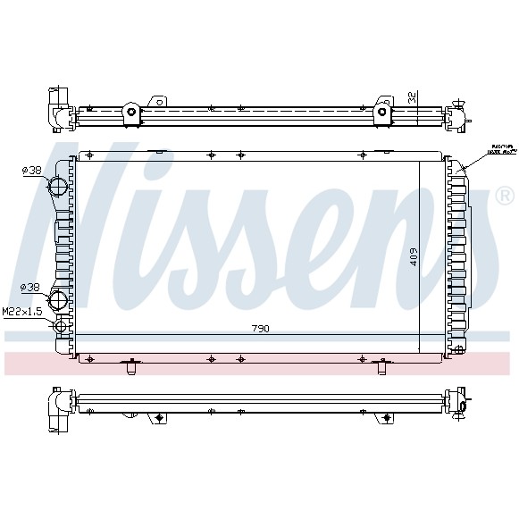 Слика на Воден радиатор (ладник) NISSENS 61390 за Citroen Jumper BOX 230L 1.9 TD - 92 коњи дизел