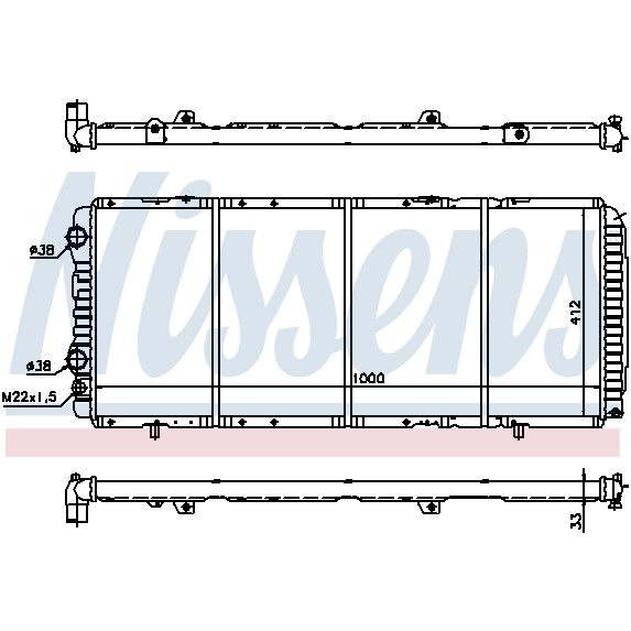 Слика на Воден радиатор (ладник) NISSENS 61393 за Citroen Jumper BUS 230P 2.5 TD - 103 коњи дизел