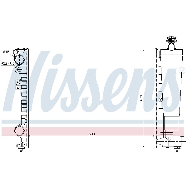 Слика на Воден радиатор (ладник) NISSENS 61396 за Citroen Jumpy U6U 2.0 i 16V - 138 коњи бензин