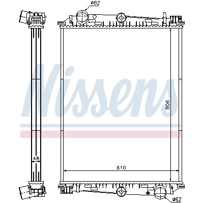 Слика на Воден радиатор (ладник) NISSENS 614400 за камион DAF 75 FT 75.270 - 272 коњи дизел