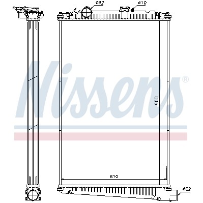 Слика на Воден радиатор (ладник) NISSENS 614420 за камион DAF CF 85 FT 85.380 - 381 коњи дизел