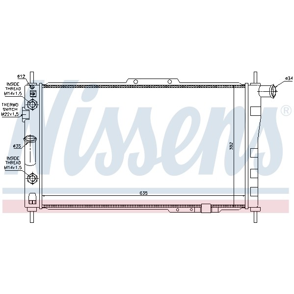 Слика на Воден радиатор (ладник) NISSENS 616571 за Daewoo Espero Sedan KLEJ 1.8 - 95 коњи бензин