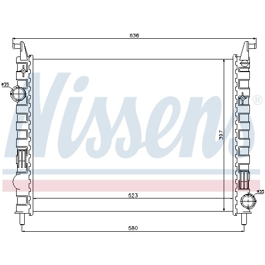 Слика на Воден радиатор (ладник) NISSENS 617862 за Fiat Strada (178e) 1.3 D Multijet - 85 коњи дизел