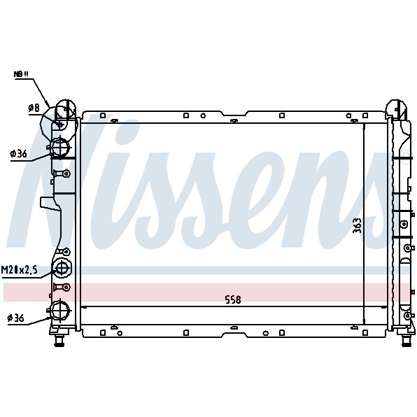 Слика на Воден радиатор (ладник) NISSENS 61847 за Fiat Tempra 159 1.6 i.e. (159.AJ) - 90 коњи бензин