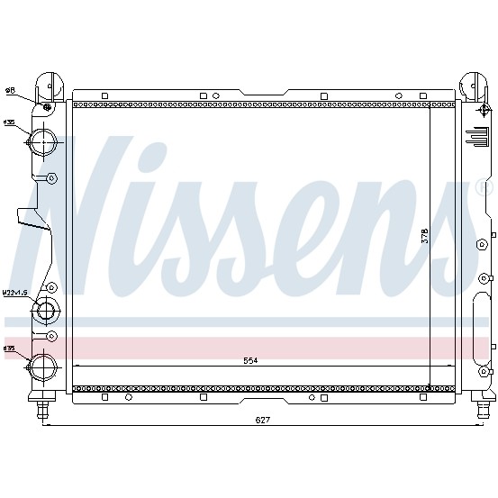 Слика на Воден радиатор (ладник) NISSENS 61869 за Lancia Dedra (835) 1.9 TDS (835EE, 835EF) - 90 коњи дизел