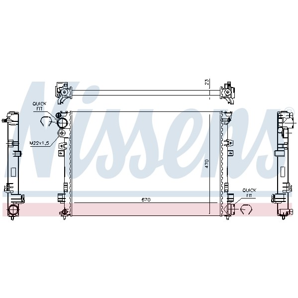 Слика на Воден радиатор (ладник) NISSENS 61875A за Citroen Jumpy BOX BS,BT,BY,BZ 1.9 DT - 88 коњи дизел