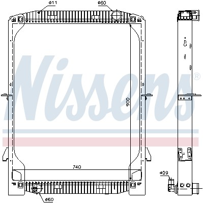 Слика на Воден радиатор (ладник) NISSENS 61971A за камион Iveco Eurostar LD 240 E 42 FS, LD 240 E 42 PS - 420 коњи дизел