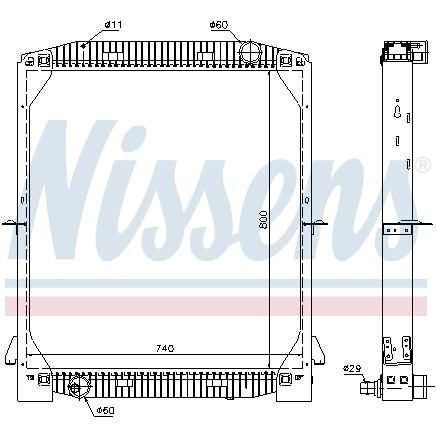 Слика на Воден радиатор (ладник) NISSENS 61973A за камион Iveco Eurotech MH 190 E 30, 190 E 30 /P - 296 коњи дизел