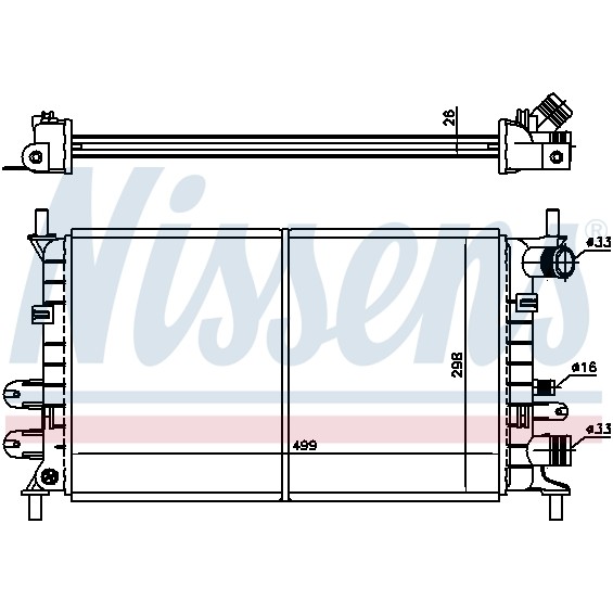 Слика на Воден радиатор (ладник) NISSENS 62163 за Ford Orion 3 (GAL) 1.3 - 60 коњи бензин