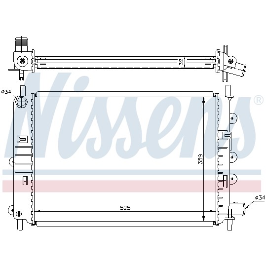 Слика на Воден радиатор (ладник) NISSENS 62164A за Ford Escort 7 Saloon (gal,afl) 1.8 TD - 90 коњи дизел