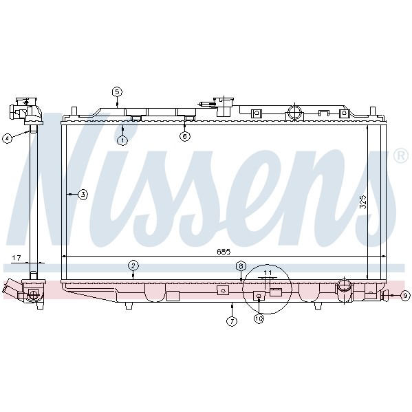 Слика на Воден радиатор (ладник) NISSENS 62256 за Honda Civic 4 Saloon (ED) 1.5 i 16V - 90 коњи бензин