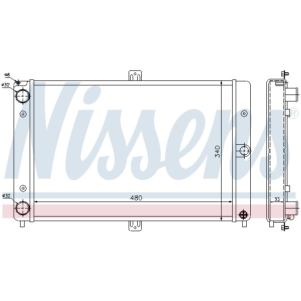 Слика на Воден радиатор (ладник) NISSENS 62351 за Lada Cevaro (2108, 2109) 1100 - 58 коњи бензин