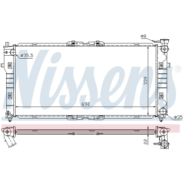 Слика на Воден радиатор (ладник) NISSENS 62392A за Mazda 626 Hatchback (GF) 2.0 H.P. - 136 коњи бензин