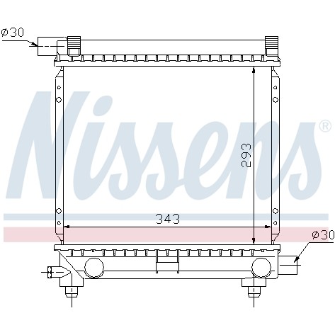 Слика на Воден радиатор (ладник) NISSENS 62551 за Mercedes E-class (w124) 200 E (124.021) - 118 коњи бензин