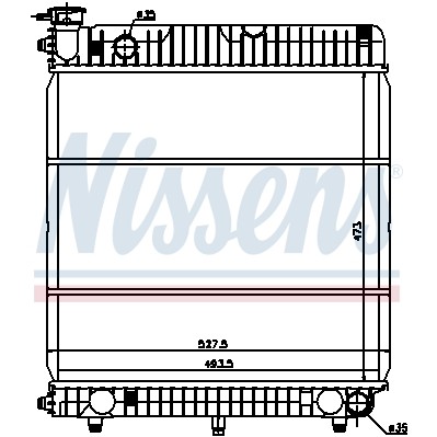 Слика на Воден радиатор (ладник) NISSENS 62635 за Mercedes T1 Platform 410 D (611.417, 611.418) - 95 коњи дизел