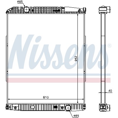 Слика на Воден радиатор (ладник) NISSENS 626490 за камион Mercedes Actros 1996 2031 AS - 313 коњи дизел