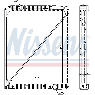 Слика на Воден радиатор (ладник) NISSENS 62649A за камион Mercedes Actros MP2, MP3 1832 AK - 320 коњи дизел