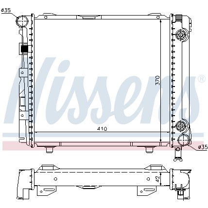 Слика на Воден радиатор (ладник) NISSENS 62650 за Mercedes E-class (w124) 200 E (124.021) - 118 коњи бензин