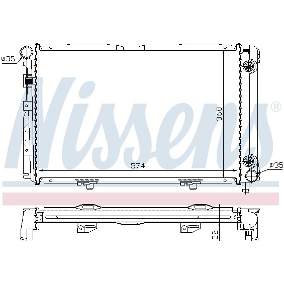 Слика на Воден радиатор (ладник) NISSENS 62670A за Mercedes 190 (w201) E 2.0 (201.024) - 116 коњи бензин