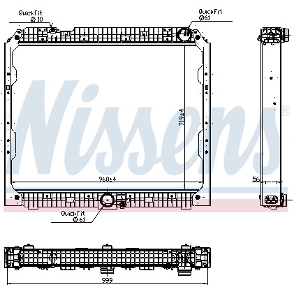 Слика на Воден радиатор (ладник) NISSENS 627002 за камион Mercedes Actros MP4 2548 LS - 476 коњи дизел