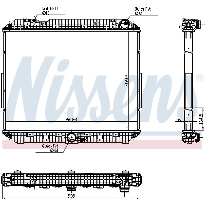 Слика на Воден радиатор (ладник) NISSENS 6270020 за камион Mercedes Actros MP4 1832 LS - 320 коњи дизел