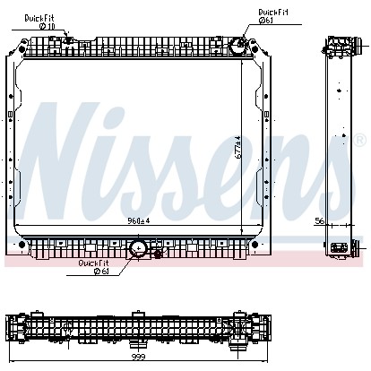 Слика на Воден радиатор (ладник) NISSENS 627003 за камион Mercedes Actros MP4 1832 LS - 320 коњи дизел