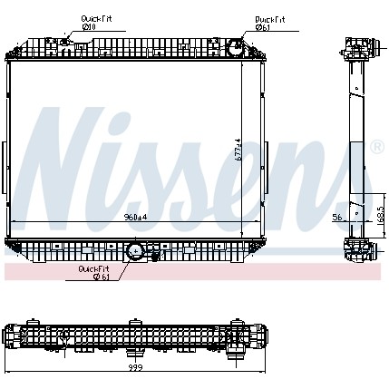 Слика на Воден радиатор (ладник) NISSENS 6270030 за камион Mercedes Actros MP4 1843 L - 428 коњи дизел