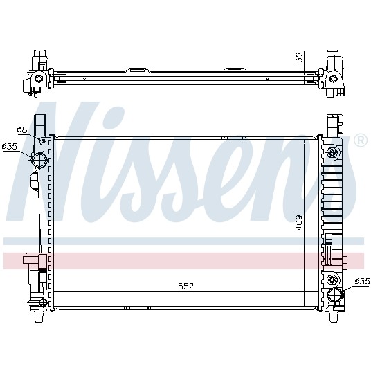 Слика на Воден радиатор (ладник) NISSENS 62799A за Mercedes B-Class (w245) B 200 (245.233) - 136 коњи бензин