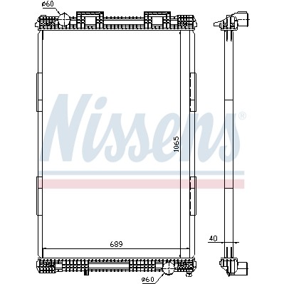 Слика на Воден радиатор (ладник) NISSENS 628720 за камион MAN F 2000 26.293 FNLC,26.293 FNLLC,26.293 FVLC - 150 коњи дизел