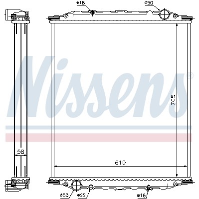 Слика на Воден радиатор (ладник) NISSENS 628780