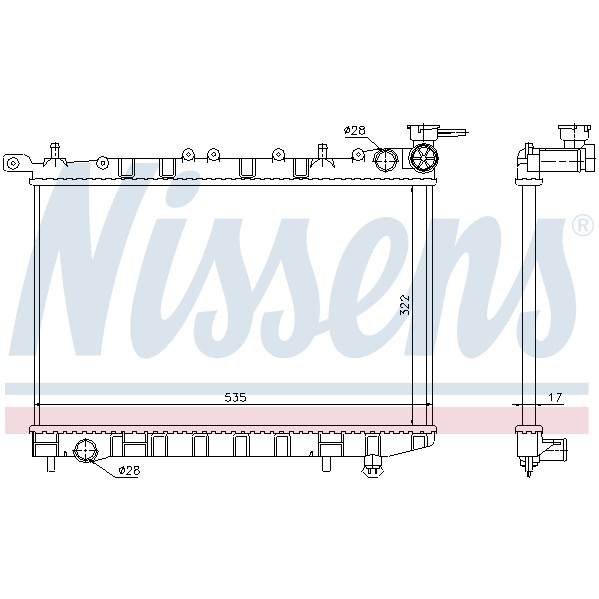 Слика на Воден радиатор (ладник) NISSENS 62949 за Nissan 100NX (B13) 1.6 - 90 коњи бензин