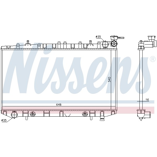 Слика на Воден радиатор (ладник) NISSENS 629731 за Nissan Primera (P10) 2.0 GT 4x4 - 143 коњи бензин