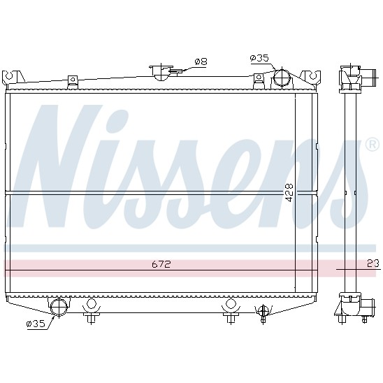 Слика на Воден радиатор (ладник) NISSENS 62988 за Nissan Pick up (D21) 2.5 D 4WD - 83 коњи дизел