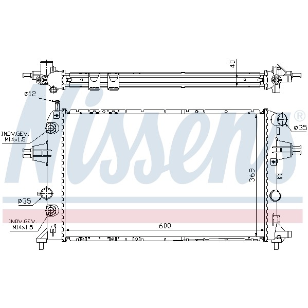 Слика на Воден радиатор (ладник) NISSENS 63003A