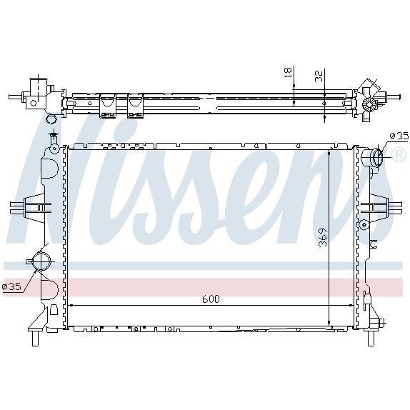 Слика на Воден радиатор (ладник) NISSENS 63006A за Opel Astra G Hatchback 2.2 DTI - 125 коњи дизел