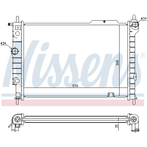 Слика на Воден радиатор (ладник) NISSENS 63059 за Opel Astra F 2.0 i 16V - 136 коњи бензин