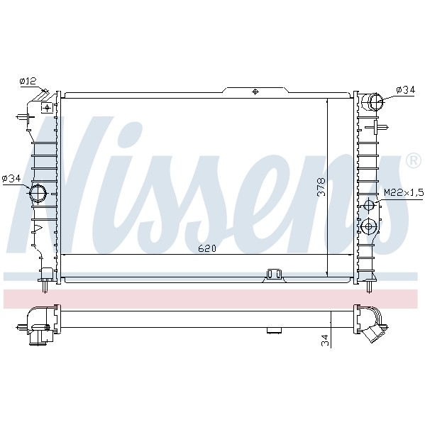 Слика на Воден радиатор (ладник) NISSENS 630631 за Opel Calibra A 2.0 i 16V - 136 коњи бензин