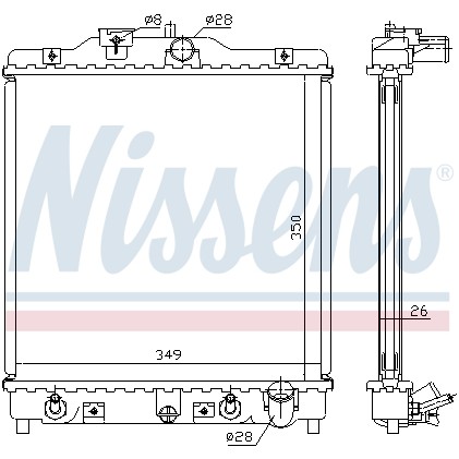 Слика на Воден радиатор (ладник) NISSENS 633081 за Honda Civic 6 Aerodeck (MB,MC) 1.4 16V (MB8) - 90 коњи бензин